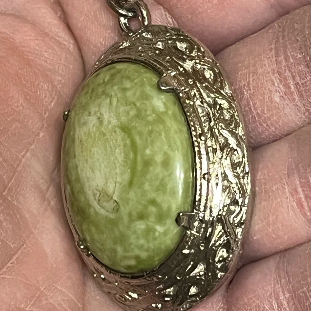 Vintage Jacobite Green Stone Necklace